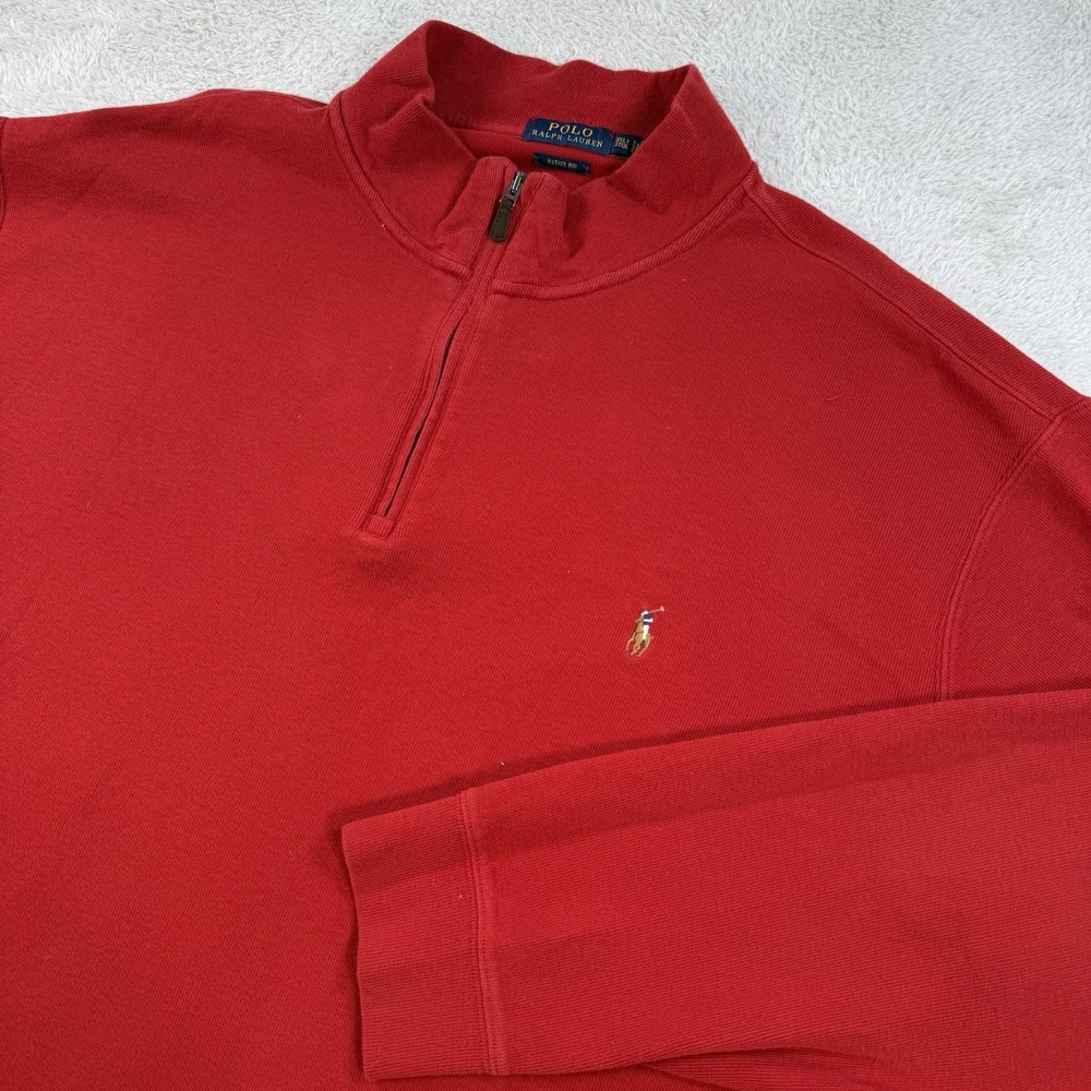Polo by Ralph Lauren Men's Vibrant Red Zip-Up Sweater
